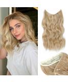Adjustable 12 Honey Blonde Synthetic Hair Extensions - Removable Clips, Curly Style - Women's One Piece Invisible Hair Pieces - Buy Online on GoSupps.com