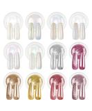 Bishengyf Chrome Nail Powder Set - 12 Colors Pearl & Rose Gold Metallic Glitter for Stunning Nail Art | Upgrade Your Manicure with Spiegel Effect & Sponge Sticks - Buy Online on GoSupps.com