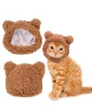 WLLHYF Cute Cat Winter Warm Bear Hat Soft Comfortable Adjustable Small Pet Headwear Costume Clothes for Cat Kitten Puppy Dog(Brown) - Buy Online on GoSupps.com