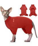 Buy Hjyokuso Sphynx Cat Clothing - Breathable & Soft Sweaters for Sphynx Cornish Rex Devon Rex - XS Red Cat Shirts & Mantles - Buy Online on GoSupps.com