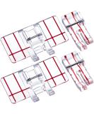PAGOW 1/4 Inch Sewing Machine Presser Foot 4PCS - Brother, Singer, Babylock Accessories - Low Shank Household Sewing Machine - 2 Styles - White+Red - Buy Online on GoSupps.com