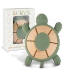Bobys Bite Ring for Babies - 100% BPA-Free Wooden & Silicone Turtle Dental Aid & Grasping Toy - Sustainable Oil Green Teether - Buy Online on GoSupps.com