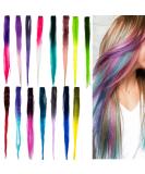 Buy Szxmdkh 15-Piece Colored Clip-In Hair Extensions | 53.3cm Rainbow Highlights | Heat-Resistant Synthetic Hair Accessories for Women Girls & Children - Buy Online on GoSupps.com