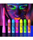 Glow in The Black Light Face & Body Paint, UV Neon Glow Fluorescent Face Paint Crayons for Halloween Club Makeup Xmas Glow Party - Buy Online on GoSupps.com