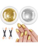 BISHENGYF Gold Chrome Nail Powder Set - Metallic Mirror Effect Chrome Powders for Nails with Silver Upgrade, Glitter Pigment, and 4 Eyeshadow Sticks - Buy Online on GoSupps.com