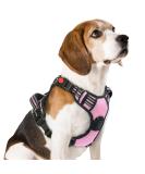 Rabbitgoo Medium Dog Harness - No Pull Adjustable Soft Padded Reflective Chest Harness for Medium Dogs - Pink - Buy Online on GoSupps.com
