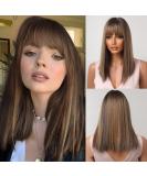 18-Inch Brown Shoulder Length Wigs for Women - Natural Looking Heat-Resistant Synthetic Wig for Everyday Use - Buy Online on GoSupps.com