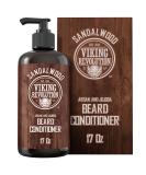 Beard Conditioner w/Argan & Jojoba Oils - Softens & Strengthens - Sandalwood Scent - Beard Conditioner w/Beard Oil (17oz Conditioner) - Buy Online on GoSupps.com