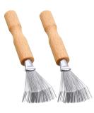 Hair Brush Cleaner Tool Set - 2 Piece Mini Comb Cleaner with Metal Rake, Wooden Handle for Home & Salon Use - Buy Online on GoSupps.com