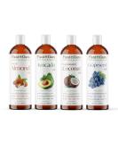 Carrier Oil Variety Set - 16 oz Cold Pressed Natural Almond Avocado Coconut Grapeseed | Aromatherapy & Skin Moisturizer | Ideal for Hair Growth & Body Massage - Buy Online on GoSupps.com