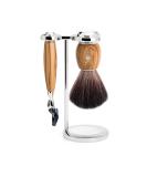 M HLE VIVO Olive Wood 3-Piece Black Fibre Razor Shaving Set | Premium Eco-Friendly Shaving Accessories - International Shipping Available - Buy Online on GoSupps.com