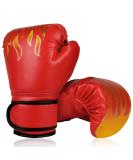 Flintronic Boxing Gloves for Kids - 6oz Junior Kickboxing & Muay Thai Gloves (Ages 3-10) - Red Flame - Buy Online on GoSupps.com