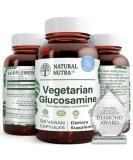 Natura Nutra Vegan Glucosamine Hydrochloride 750mg - Kosher, Shellfish Free, Plant Based Collagen Joint Support - 120 Capsules - Buy Online on GoSupps.com
