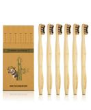Eco-Friendly Bamboo Toothbrush Set - 6 Biodegradable Wooden Brushes with Soft Bristles | Large Handle Two-Color Design - Buy Online on GoSupps.com
