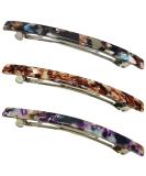 HYFEEL Long French Hair Barrettes 4 Inch Large Hair Clips for Women Thick Hair Automatic Clasp Clamp Pins Resin Nonslip Grip Ponytail Holders, Stylish Hair Accessories 3 Pack (Brown Black Purple) - Buy Online on GoSupps.com
