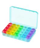 Pill Box 4 Times a Day 7 Days Pill Organiser Box with 28 Compartments Weekly Pill Case for Morning Noon Evening and Bed Time (Cyan) - Buy Online on GoSupps.com