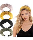 Midodo 4 pieces of hair tires ladies wide headband hair band women retro headband hair tires knot chip straps turban vintage fabric for women girls deliveries - Buy Online on GoSupps.com