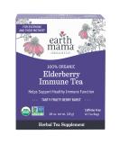 Earth Mama Organic Elderberry Immune Tea with Echinacea - Pregnancy & Family Safe | Decaf Tea with Ginger & Rooibos - 16-Count - Buy Online on GoSupps.com