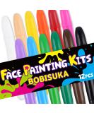 BOBISUKA Face Body Paint Sticks Kit - 12 Color Water Based Crayon Set for Art, Theater, Halloween - Non-Toxic & Washable - Ideal for Cosplay, Clown SFX Makeup - Women & Adults - Buy Online on GoSupps.com