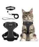 Adjustable Reflective Black XL Cat Harness and Leash Set - Escape Proof Vest for Cats and Dogs - Buy Online on GoSupps.com