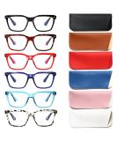 COJWIS 6 Pack Reading glasses women men blue light filter glasses anti-tired computer glasses gaming safety glasses and large frame reading aid (6 color mix 2.50 multiplier_x) 6 color 2.5 x - Buy Online on GoSupps.com