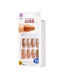 KISS Glam Fantasy Ultimate Illusion Nails Kit - Don't Lose My Number - Glue-On Nails with Pink Gel Glue - Mini Nail File - 28 Glue On Nails Solid/Glitter - Buy Online on GoSupps.com