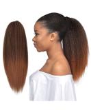 Allyreetress Yaki Drawstring Ponytail Extension for Black Women Kinky Staight Up Down Ponytails Synthetic Hair Extensions 20 Inches Clip in (Black to Brown) 20 inches T30 - Buy Online on GoSupps.com