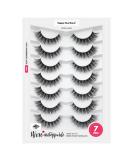 Happy Heartbeat 3D Faux Mink Cat Eye Lashes - Natural Soft Clear Band Wispy & Reusable - 7 Couples (No. 200) | International Shipping - Buy Online on GoSupps.com