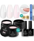 Beetles Builder Gel for Nails - 10 in 1 Nail Kit (30g) | Clear Nude & Pink Hard Gel | Nail Extension & Art | DIY Manicure Gift - Buy Online on GoSupps.com