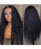 22 inch Glueless Water Wave Lace Front Human Hair Wig for Black Women - Pre Plucked with Baby Hair, Transparent Lace Closure, Curly Style - Full and Natural Look - Buy Online on GoSupps.com