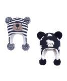 LANGZHEN Toddler Kids Winter Hat Earflap Knit Cap Fleece Lined Beanie 1-2 Years Navy Stripe Polar Bear Design - Buy Online on GoSupps.com