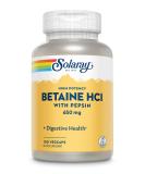 Buy Solaray HCL with Pepsin 650 mg - 100 Vegetarian Capsules for Digestive Health - Buy Online on GoSupps.com