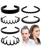 WHAVEL 6 PCS Non Slip Plastic Headbands for Women - Black Zig Zag Wavy Headbands with Teeth Comb - Effortless Hair Bands for Women, Men, Teen Girls - Buy Online on GoSupps.com