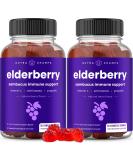 Sambucus Elderberry Gummies for Immune Support - 120 Gummies (2 Pack) | Vitamin C, Propolis & Echinacea for Adults & Kids | Natural Berry Flavor - Buy Online on GoSupps.com