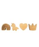 Planimal Set: 4 Wooden Children's Chest of Drawers with Unique Handles - Unicorn Crown Heart Rainbow Designs - Perfect for Kids' Rooms - Buy Online on GoSupps.com