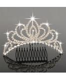 Bseash Mini 4.4 Silver Crystal Tiara Crown Headband Princess Elegant Crown with combs pin for Women Girls Bridal Wedding Prom Birthday Party - Buy Online on GoSupps.com