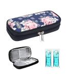 YOUSHARES Insulin Cooler Travel Case - Diabetic Organizer with 2 TSA Approved Ice Pack - Flower Pattern - Buy Online on GoSupps.com