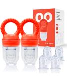 Love Noobs Baby Food Pacifier Feeder 2 Pack - Fresh Frozen Fruit Teether & Teething Toy - BPA Free Silicone Pacifier for Infant Feeding - Buy Online on GoSupps.com