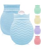 Small Heat Bottle with Cover - 320ml Mini Silicone Hot Water Bottle for Warm & Cold Relief | Ideal for Menstrual Pain & Hand-Foot Warmers - Blue - Buy Online on GoSupps.com