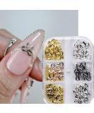 3D Bow Charms for Nails | Gold & Silver Nail Art Accessories | DIY Nail Decoration Supplies | Cute Metal Alloy Bowknot Rhinestones - Buy Online on GoSupps.com