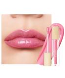 Oulac Lip Gloss Shiny | 3D Gloss Finish Liquid Lipstick with Rose Damascena Extract | Moisturizing Glitter Lip Care for Dry Lips - 4.5ml Rose Quartz (C16) - Buy Online on GoSupps.com