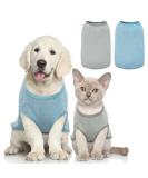 2-Pack Dog Clothing | Soft Cotton Sweaters & Shirts for Small Dogs & Cats | Air-Permeable Chihuahua T-Shirts - XL Gray & Blue - Buy Online on GoSupps.com