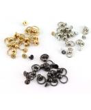 RuiLing 30pcs 8x6mm Screwback Round Head Rivet Assorted Kit - Silver, Black, Gold | DIY Accessory for Leather Craft - Buy Online on GoSupps.com
