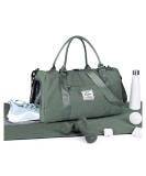 Womens Mens Gym Bag with Shoe Compartment & Wet Pocket - Large Waterproof Duffel for Travel, Sports, Gym, Yoga - Dark Green - Buy Online on GoSupps.com