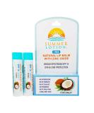 Summer Lotion Zinc Oxide Lip Balm SPF 15 Sunscreen 2-Pack - Coconut Flavor - Buy Online on GoSupps.com