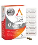 Active Iron High Potency Iron Supplement 2X Better Absorption & Non-Constipating Helps Support Energy Iron Pills for Women & Men 25mg (60 Capsules) - Buy Online on GoSupps.com