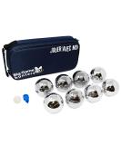 Big Game Hunters 8 Boules Set with rust protection and luxurious carrier bag made of canvas - robust 8 Boules set polished and engraved official size - Buy Online on GoSupps.com