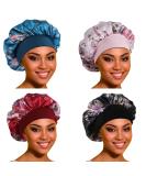 Satin Bonnet for Sleeping - 4 Pack Large Silk Bonnets for Black Women - Elastic Soft Band for Hair Care - Buy Online on GoSupps.com