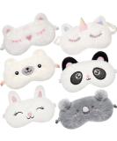 6 Pcs Kids Unicorn Sleep Mask Set - Soft Plush Blindfold for Girls - Ideal for Travel, Nap & Night Sleep - Buy Online on GoSupps.com
