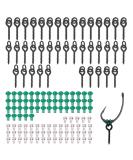 Fysl 140 pieces of fishing hooks set 40 pieces of thread bait screws 100 pieces of fishing hooks stopper hook stops fishing hook set circle oval k der jig hook fishing equipment accessories - Buy Online on GoSupps.com